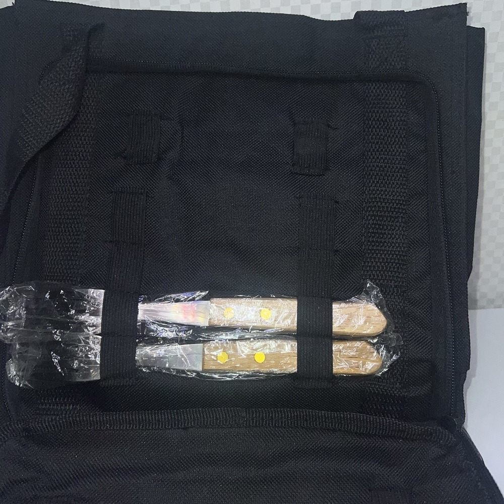 Vintage Lead's Picnic Tote Bag Black At&T Branded Several Pockets And Pouch - Picture 13 of 16